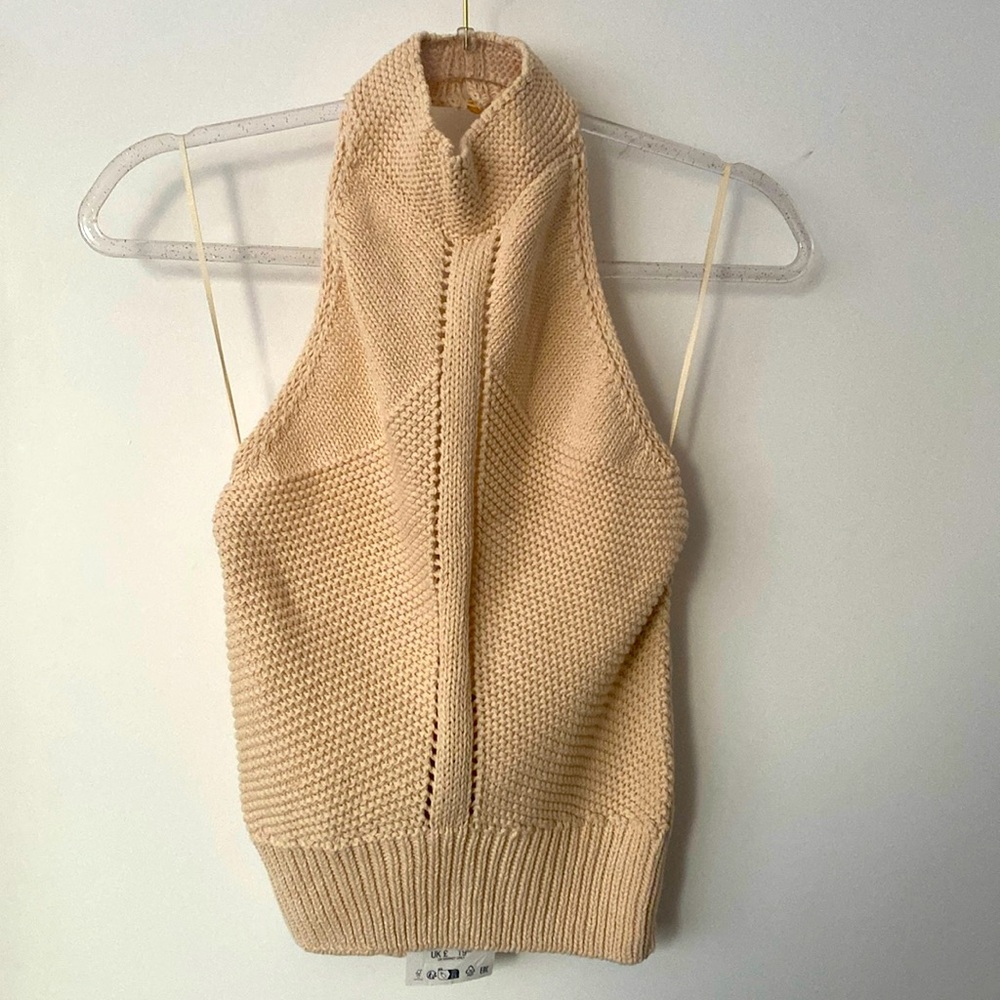 Zara Cream Knit Halter Top